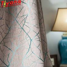 Luxury Chenille Branches Curtains for Living Room Dark Grey Artistic Tree Texture Blackout Window Drape for Bedroom HM724#VT 2024 - buy cheap