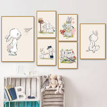 Rabbit Mouse Pen Letter Postman Flower Bird Wall Art Canvas Painting Nordic Poster And Prints Wall Pictures Baby Kids Room Decor 2024 - buy cheap