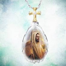 Moda requintado pingente de cristal com imagem de jesus elegante amante das senhoras presente amantes colar aniversário jóias presente 2024 - compre barato