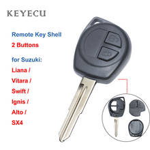 Keyecu-Funda de 2 botones para llave de coche, carcasa con almohadilla con botón de goma para Suzuki Grand Vitara Swift Ignis SX4 Liana Alto 2024 - compra barato