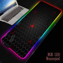 Mrgbest-mousepad abstrato com led rgb preto, xxg superfície de teclado e mesa para mouse 2024 - compre barato