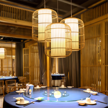 Lâmpadas suspensas de bambu chinesas, lâmpada japonesa tatuami em casa, hotel, jardim, sudeste asiático 2024 - compre barato
