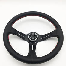 Spceddy-volante esportivo de couro, 330mm, 340mm, esporte, corrida, 14 ", modelo clássico, curvado, universal, com raio preto 2024 - compre barato