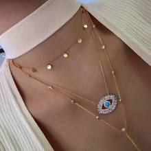 Evil Eye Necklaces Gold Blue Eyes Jewelry Simple Womens Girls drop shipping gold color dainty cz crystal necklace girl lady gift 2024 - buy cheap