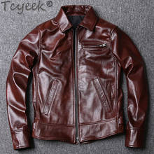 Tcyeek Genuine Leather Jacket Man Real Cowhide Coat Short Biker Jacket for Men Style Plus Size 5xl Spring 2021 Hommes Veste 80LW 2024 - buy cheap