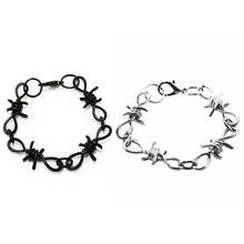 De moda Simple púas Cadena de espinas de aleación pulsera de Metal brazalete Punk Hip Hop estilo fiesta pulsera de las mujeres de los hombres de la joyería del encanto 2024 - compra barato