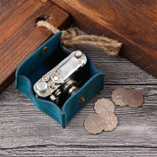 Mini billetera pequeña de cuero de vaca para hombre y mujer, monedero de buena calidad, diseño Vintage, 2020 2024 - compra barato