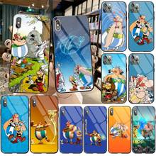 Yjzfdyrm asterix e obelix diy caso de telefone capa escudo vidro temperado para o iphone 11 pro xr xs max 8x7 6s mais se 2020 caso 2024 - compre barato