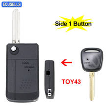 Flip Key Case Side 1 Button Folding Remote Key Shell Toy43 Uncut Blade for Toyota Corolla Celica Carina Previa Estima Harrier 2024 - buy cheap