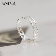 WYEAIIR Heart Hollow Romantic Cute Sweet Creative Simple 925 Sterling Silver Female Resizable Opening Rings 2024 - buy cheap