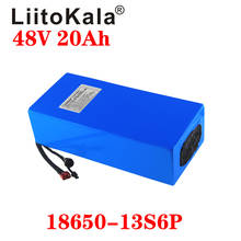 Liitokala-bateria de lítio para bicicleta elétrica, 48v, 20ah, 13 s6p, 48v, 20ah, 18650 w, bateria integrada, 20a, bms, t, xt60, plugue 2024 - compre barato