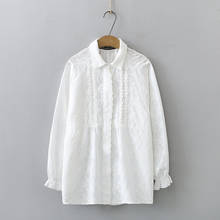 Blusa de algodón de talla grande para mujer, Blusa de manga larga con bordado Floral, Blusas Vintage para mujer 2024 - compra barato