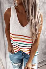 2020 Summer Women Striped Vest Knitted Tank Tops Casual Sleeveless Strap Tanks Fashion Lady V-Neck Slim Vest Plus Size Tops 2024 - buy cheap