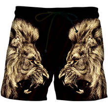 CJLM-pantalones cortos de verano para hombre, Shorts con estampado de león dorado en 3D, informales, holgados, deportivos, Harajuku, compra, Dropship 5XL 2024 - compra barato