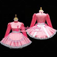 Sexy Sissy Maid Pink Satin Dress Lockable Uniform Cosplay Costume Custom-made[G577] 2024 - buy cheap