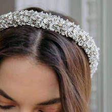 Diadema de diamantes de imitación de grano de moda, diadema geométrica de diamantes de imitación de lujo, baile nupcial, cabello de viaje salvaje 754 2024 - compra barato