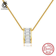 ORSA JEWELS Solid 925 Silver Pendant Necklace For Women Sterling Silver AAAA Zirconia Sliding Pendant Trendy Party Jewelry SN178 2024 - buy cheap