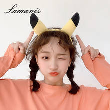 Bandana para cabelo pikachu, acessório de cabeça para bonecas do anime japonês vermelho 2020 2024 - compre barato