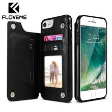 FLOVEME Retro Leather Case For iPhone 13 12 11 Pro XR X XS Max Multi Wallet Holder Phone Case For iPhone 6 7 8 Back Cover Funda 2024 - buy cheap