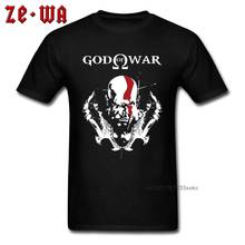 Camiseta masculina estampada kratos, camiseta de algodão retrô personalizada do jogo de ação god of war, camiseta masculina customizada de 2019 2024 - compre barato