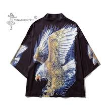 Camisas holgadas con estampado de águila japonesa para hombre y mujer, traje Harajuku Yukata, cárdigan, abrigo tradicional japonés 2024 - compra barato