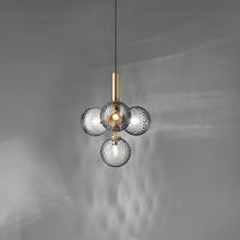 Lustre moderno de led com globo de vidro, luminária suspensa com lâmpada de led simples para decoração de casa, quarto, restaurante, casa, móveis de jantar 2024 - compre barato