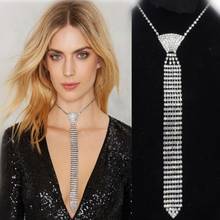 Fashion Luxury Diamond Tie Rhinestone Collar Tie In Wedding Banquet Feast Club Party Shinning 2024 - buy cheap
