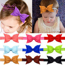 Nishine 10*6 CM Double Layer Grosgrain Ribbon Bowknot Baby Girls Headband Fashion Handmade Dovetail Bows Infant Elastic Hairband 2024 - buy cheap