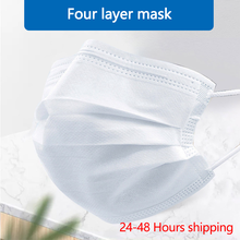 FREE SHIPPING - White 4-layer disposable mask white mask disposable mask adult protective mask face mask 2024 - buy cheap