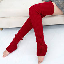 Warm Knitted Non-slip Socks Leg Warmers Women Warm Knee High Winter Knit Solid Socks Warm Boot Cuffs Long Socks 2024 - buy cheap