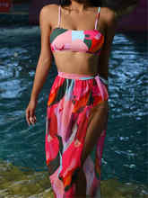 2021 New High Waist Women Bikini Set With Beach Dress Printed Patchwork Biquini Swimwear Push Up Swimsuit Summer Bathing Suit 2024 - buy cheap