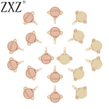 ZXZ-20 unidades de abalorios de planeta Saturno, abalorios, tono dorado, esmalte, para hacer joyas, accesorios 2024 - compra barato