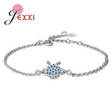 Trendy 925 Sterling Silver Blue Crystal Lucky Bracelets Turkish Style Fashion Wedding/Engagement Party Charm Chain Bracelet 2024 - buy cheap