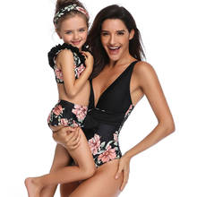 2021 Matching Family Bathing Suits Mother Girl Bikini Bodysuit For Mom and Daughter Swimsuits Female Children Baby Kid Swimwear 2024 - buy cheap