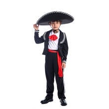 Традиционный мексиканский маскарадный костюм Mariachi Amigo; Детский костюм для танцев; костюм для мальчиков; карнавальный костюм; нарядное платье для выступлений 2024 - купить недорого