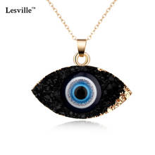 Hamsa Opal Simple Evil Eye Pendant Necklace Women Resin Handmade Chains Necklaces for Female Christmas Clavicel Chain Stainless 2024 - buy cheap
