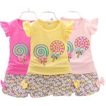 Cute Summer Baby Girls Outfits Cotton T-shirt and Short Pants Two Piece Set for Girl Princess Clothes Suit Children Clothing 2024 - buy cheap