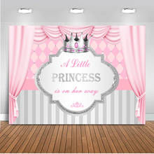 MOCSIKA-telón de fondo para decoración de fiesta de bebé y niña, Fondo de corona de princesa para fotografía, cortina, Banner, 486 2024 - compra barato