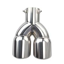 Muffler exhaust Dual Exhaust Tip Tailpipe 2.5 Inch Inlet 3\" outlet 8.1\" Length Polished Stainless 1.2mm Thickness (Double 2024 - buy cheap