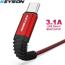 KEYSION 3.1A Fast Charging USB Type-C Cable Charger Cable Data Sync Cable USB C wire for Samsung S10 S8 Note 9Huawei Xiaomi LG 2024 - buy cheap