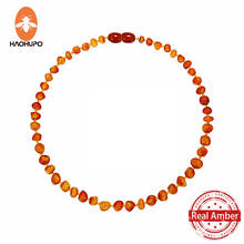 HAOHUPO Top Hot Quality Classic Fashion Natural Stone Jewelry Amber Necklace Women Original Necklace Men Handmade Baby Necklace 2024 - buy cheap