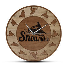 Extreme Snowmobile Riders Silhouette Art Wood Texture Acrylic Print Wall Clock Snow Winter Games Home Decor Snowmobilers Gift 2024 - buy cheap