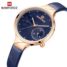 NAVIFORCE Fashion Blue Quartz Watch Women Leather Watchband High Quality Casual Waterproof Wristwatch Gift Relogio feminino 2024 - buy cheap