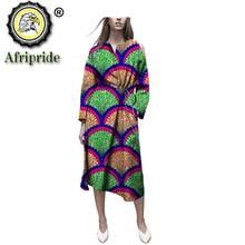 2020 african dresses for women AFRIPRIDE bazin riche ankara print dashiki strapless dress wax batik pure cotton S1825087 2024 - buy cheap