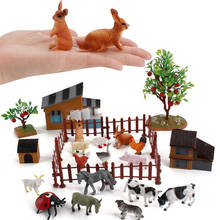 Моделирование фермы, модель животных в мире, игрушки для девочек и мальчиков, домик на дерево, коза, гусь, собака, утки, украшения, детская игрушка, обучающий образовательный подарок 2024 - купить недорого
