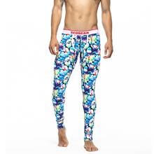 Frete grátis nova roupa íntima masculina pijama de algodão sexy para outono roupa interior floral roupa interior térmica calça legging quente para homens 2024 - compre barato