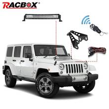 RACBOX 3D 120W 22inch Offroad LED Work Light Bar Combo Beam + Light Bar Mount + Remote Control Switch For JEEP Wrangler JK 07-15 2024 - buy cheap