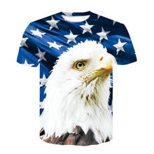 Мужская футболка с коротким рукавом с принтом животных 2020 летняя модная повседневная Уличная футболка с забавным принтом орла 2024 - купить недорого