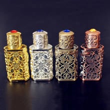 3ml garrafa de perfume de metal retro estilo árabe garrafa de óleo essencial recipiente garrafa de vidro real festa de casamento decoração presente 2024 - compre barato