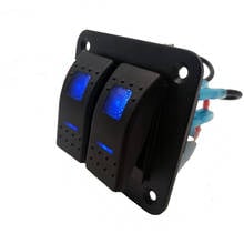 Interruptor rocker à prova d'água led 12v-24v, painel de controle, interruptor rocker de 2 gang, interruptor para carro, barco marinho 2024 - compre barato